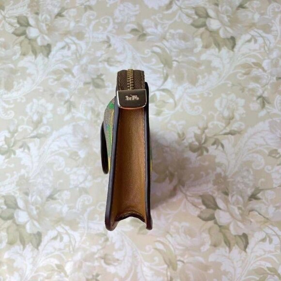 COACH C4697 POPPY CROSSBODY IN RAINBOW SIGNATURE CANVAS IM/LIGHT SADDLE MULTI - Picture 4 of 6